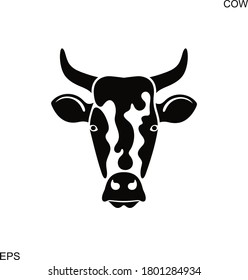 Cow head logo. Isolated cow head on white background
