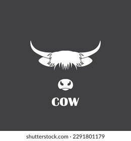 Cow head logo with minimalistic design