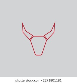 Cow head logo with minimalistic design