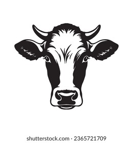 vector de silueta del logotipo de la cabeza de vaca