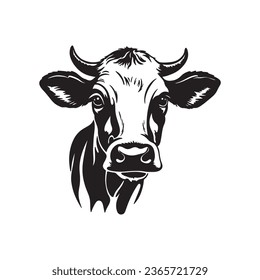 cow head logo silhouette vector