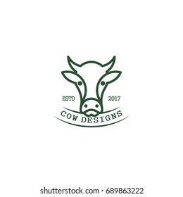 Cow Head Logo Template Vector Illustration