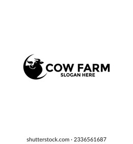 cow head logo vector, cow logo design template