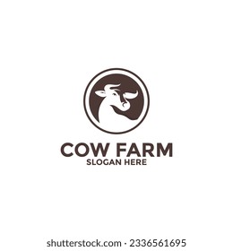 cow head logo vector, cow logo design template