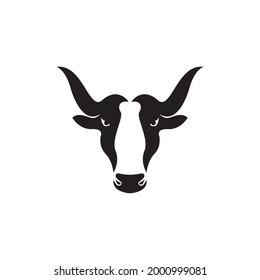 Cow head logo vector illustration