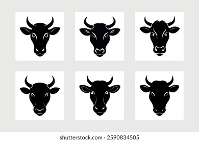 Cow head logo vector illustration.