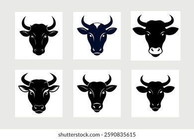 Cow head logo vector illustration.