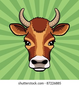 Cow head logo. Vector illustration.