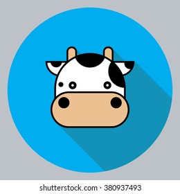 Cow head with long shadow.