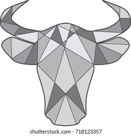 Cow head in low poly style