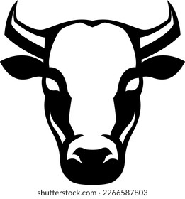 Cow head mascot. Cattle logo. Farm animal illustration.