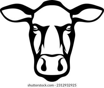 Cow head mascot. Cattle logo. Farm animal illustration.