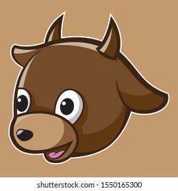 cow head mascot logo design
