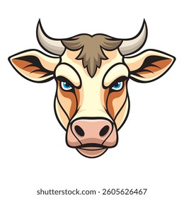 cow head mascot vector illustration design