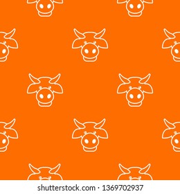 Cow head pattern vector orange for any web design best