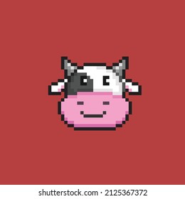 cow head in pixel art style 