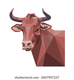 Cow head portrait. Vector illustration isolated on white background