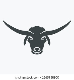 cow head silhouette. bull symbol vector illustration