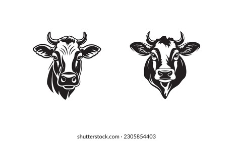 cow head silhouette. cattle head