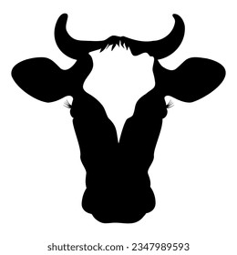 Cow head silhouette icon symbol. Vector illustration