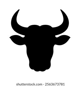 Cow head silhouette icon vector design.
