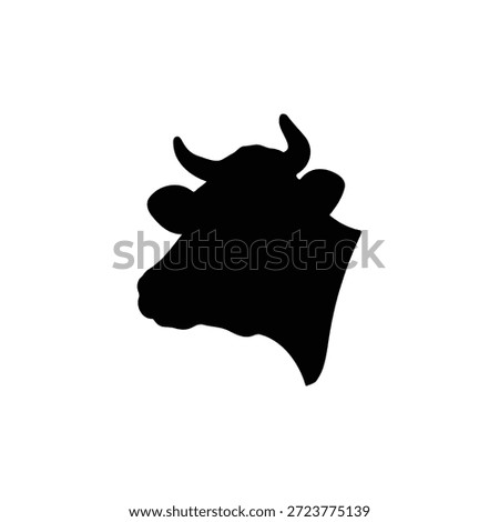 Cow head silhouette icon vector flat design.