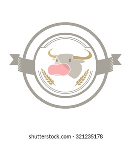Cow head silhouette logo icon