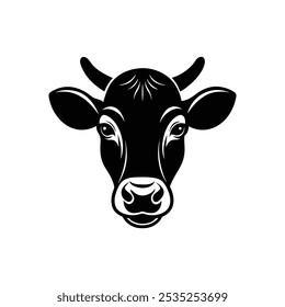 cow head silhouette vector art