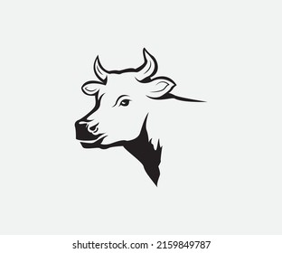 Cow head silhouette vector design