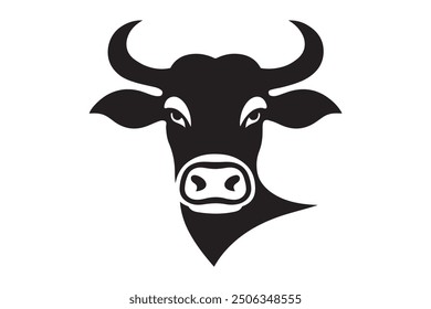 cow head silhouette vector design
