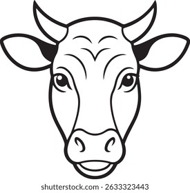 Cow head silhouette vector illustration Art