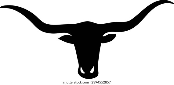 Cow head silhouette, cow head vector for logo