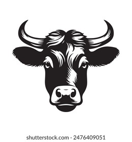 cow head silhouette vector logo design