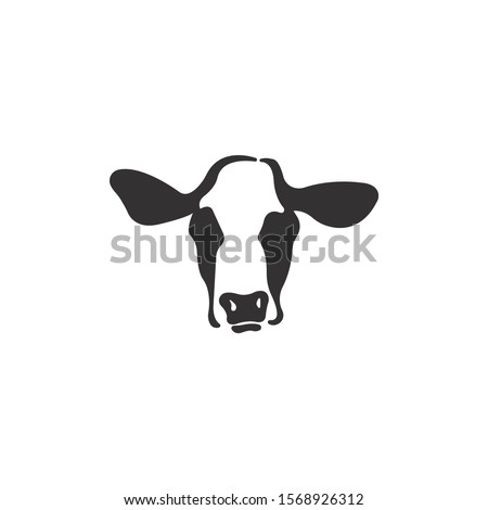 Cow head silhouette  vector on a white background