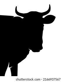 Cow head silhouette vector stock illustration