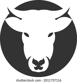 cow head simple design logo