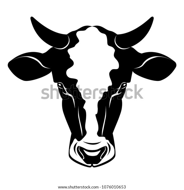 Cow Head Stylized Symbol Cow Portrait Stock Vector (Royalty Free ...