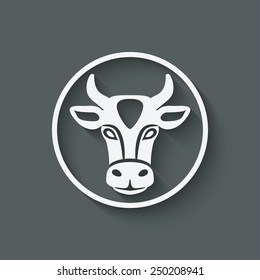 cow head symbol - vector illustration. eps 10