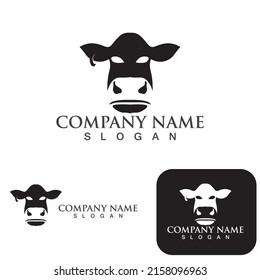 Cow head symbols logo vector template
