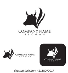 Cow head symbols logo vector template
