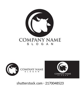 Cow head symbols logo vector template
