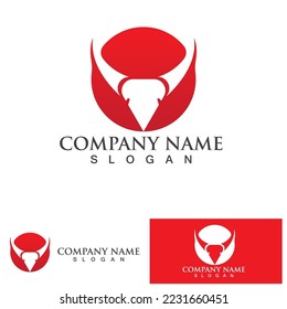 Cow head symbols logo vector template
