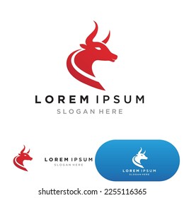Cow head symbols logo vector template
