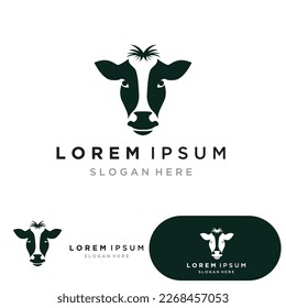 Cow head symbols logo vector template
