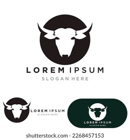 Cow head symbols logo vector template
