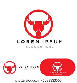 Cow head symbols logo vector template

