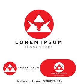 Cow head symbols logo vector template
