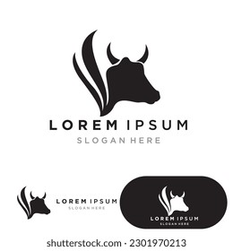 Cow head symbols logo vector template
