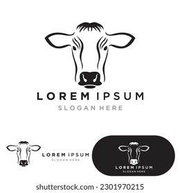 Cow head symbols logo vector template
