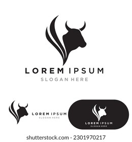 Cow head symbols logo vector template
